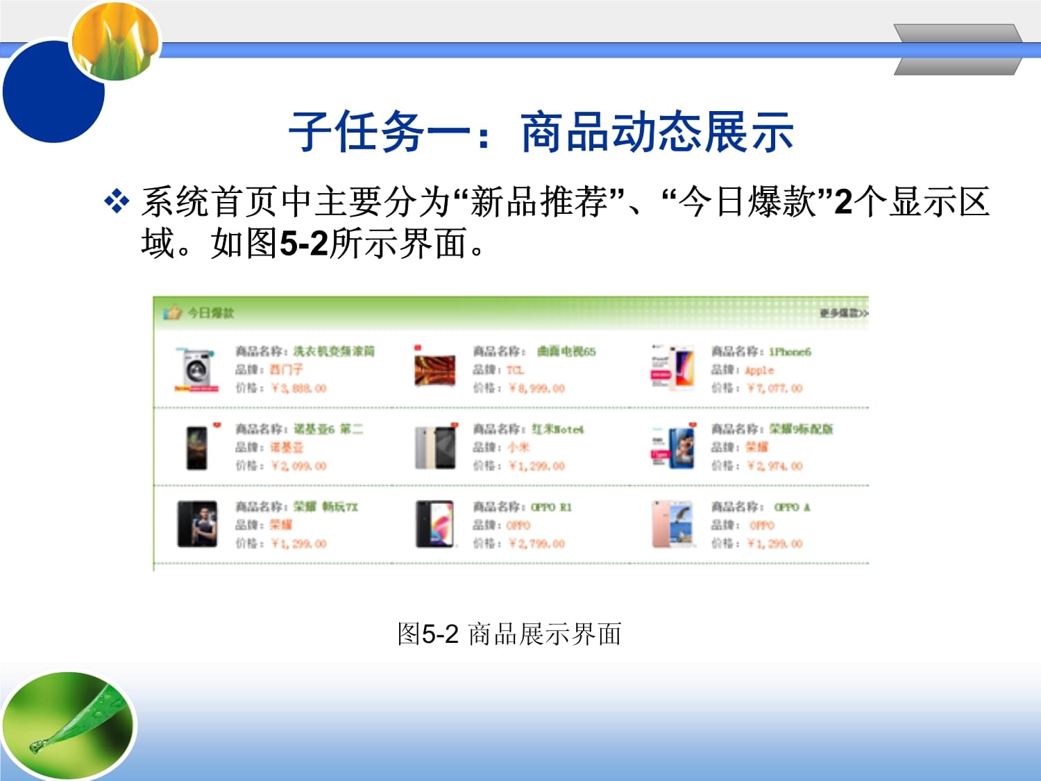 PHP網(wǎng)站開(kāi)發(fā)實(shí)戰(zhàn)項(xiàng)目式教程-任務(wù)5-網(wǎng)上購(gòu)物系統(tǒng)商品展示模塊制作課件